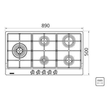 Imagem de Fogao cooktop tramontina penta plus 5 bocas tripla chama 5gx tri he safestop 90