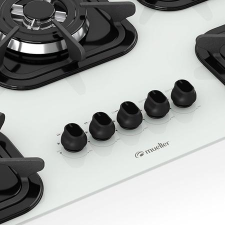 Imagem de Fogão Cooktop Tripla Chama - 05 Bocas - Mueller Branco - 601270004