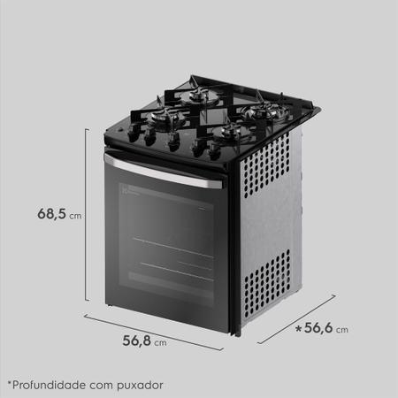 Imagem de Fogão de Embutir 4 bocas Electrolux Preto Experience com Mesa de Vidro, PerfectCook e VaporBake (FE4BP)