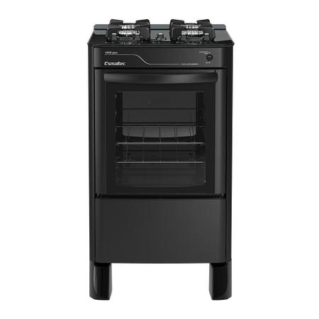 Imagem de Fogão Esmaltec Jade Glass 4 Bocas Preto com Forno Autolimpante e Acendimento Automático