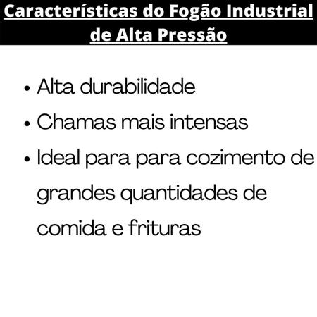 Imagem de Fogão Industrial 1 Boca Alta Pressão 30x30cm de Piso P5 Metalfour