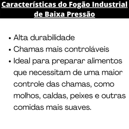 Imagem de Fogão Industrial 2 Bocas 1QS 1QD Baixa Pressão P7 com Forno 66L de Piso