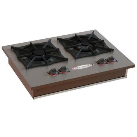 Imagem de Fogão industrial 2 Bocas cooktop Alvenaria 2Q.D em Inox com Kit Gás