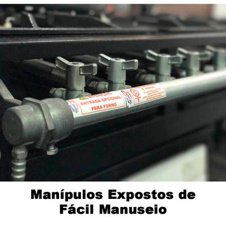 Imagem de Fogão Industrial 4 Bocas com Chapa e Forno Tampa Inox 55L Gastromixx