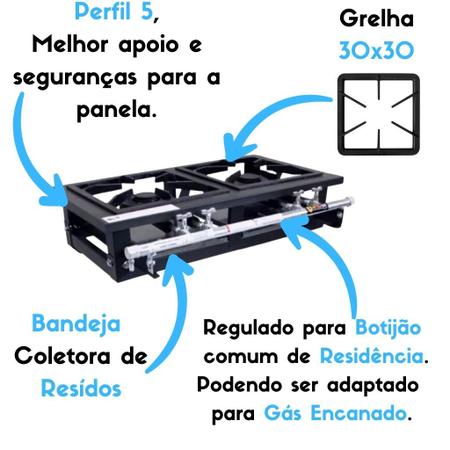 Imagem de Fogão Industrial Duas Bocas Baixa Pressão De Mesa