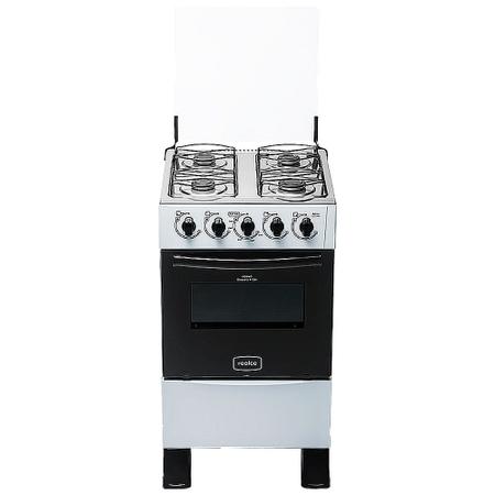 Imagem de Fogão Realce 4 Bocas Ares Manual Mesa de Inox Forno 50 Litros Branco