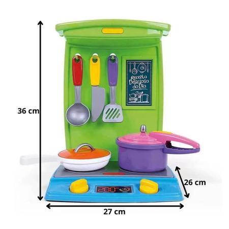 Imagem de Fogãozinho De Brinquedo Cozinha Infantil - Conjunto Panelinhas Poliplac