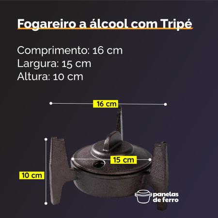 Imagem de Fogareiro A Álcool De Ferro Fundido Com Relugador De Chama