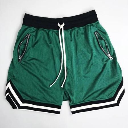 Imagem de Fogo Vermelho Masculino Casual Basquete Ginásio Fitness Treino Shorts Respirável Musculação