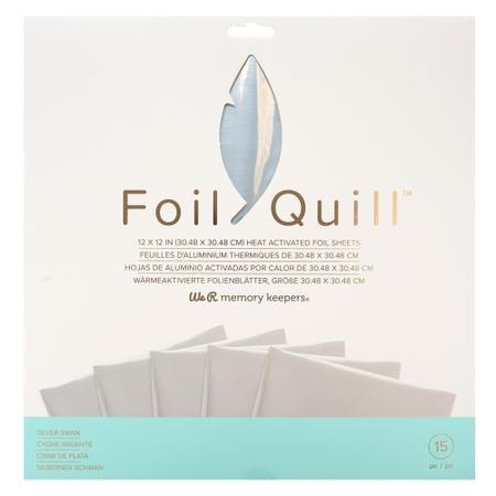 Imagem de Foil em folha 30x30 Cisne Prateado para Foil Quill We R - 15 unidades