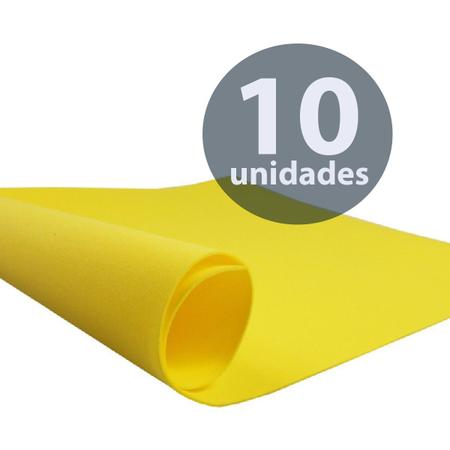 Imagem de Folha de eva liso amarelo 40x48cm 2,0mm pacote com 10un