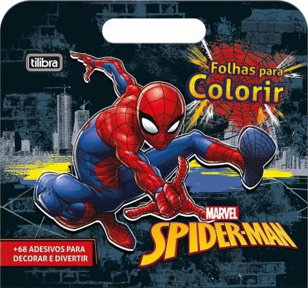 Imagem de Folhas Para Colorir Com Maleta Spider Man 8 fls Tilibra