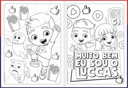 Folhas Para Colorir Luccas Neto 8 fls Tilibra - Caderno - Magazine Luiza