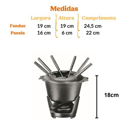 Imagem de Fondue De Ferro Fundido 1,2 L Com Fogareiro Panela Mineira