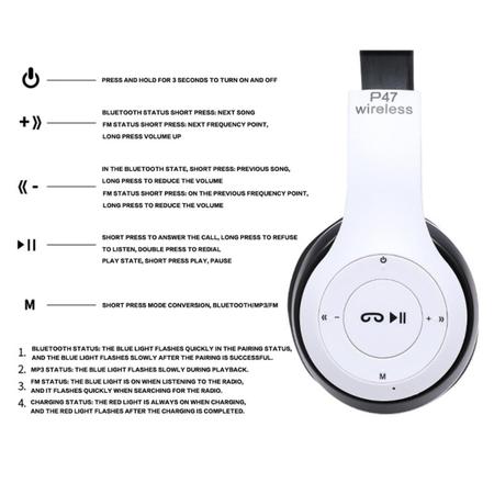 Fone de Ouido Headset Sem Fio Bluetooth Celular Pc Notebook tablet com  Microfone Musicas Gamer Jogos - PRIME - Headphone Bluetooth - Magazine Luiza