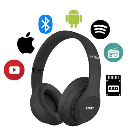 Fone De Ouvido Bluetooth 5.0 Bateria Longa Duração Sem Fio Headphone Extra  Bass Dobravel Para Treino, Academia, Trabalho - Xtrad - Headphone Bluetooth  - Magazine Luiza