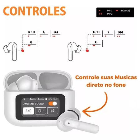 Imagem de Fone De Ouvido Bluetooth Controle De Toque Digital Display Led auricular anti ruído