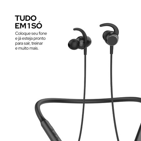 Imagem de Fone de ouvido bluetooth In-ear Ivor WB Intra-Auricular, Sem fio, Esportivo, Design Minimalista, Bateria 7h, Ponteiras magnéticas, IPX5