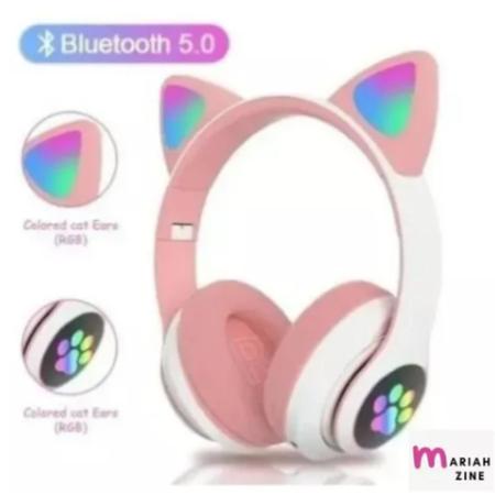 Fone De Gatinho Rosa Com Orelhinha Led Bluetooth - Cat 23 - Fone de Ouvido  Bluetooth - Magazine Luiza