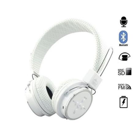 Imagem de Fone de Ouvido Bluetooth Micro SD FM B05 Dobravel com Microfone Branco