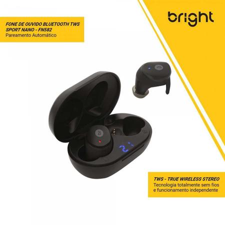 Imagem de Fone de Ouvido Bright Bluetooth Sport Nano Cód.FN582 - Preto