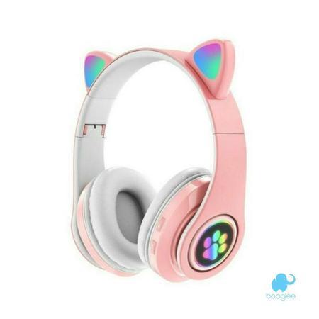 Fone de Ouvido com Redução de Ruído Orelha De Gato Rosa - Booglee -  Headphone Bluetooth - Magazine Luiza