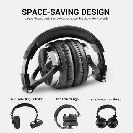 Fone De Ouvido Dj Studio Oneodio Pro 10r Profissional Super Bass Black Red Headphone com Fio Magazine Luiza