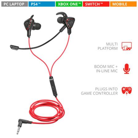 Imagem de Fone de Ouvido Gamer Intra Auricular Trust GXT 408 Cobra Multiplataform Gaming Earphones, com Microfone - 23029