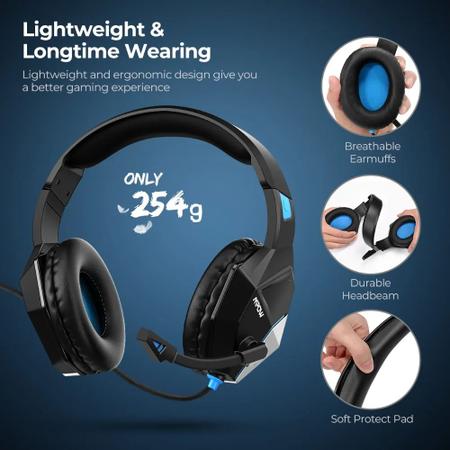 Fone de Ouvido Gamer Mpow Eg10 Headset Over ear Preto Headset