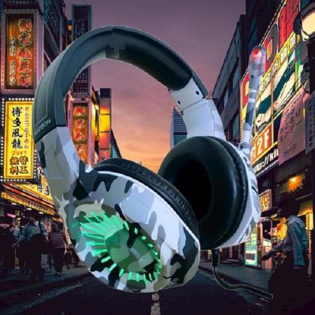 Imagem de Fone De Ouvido Gamer Over-Ear Gamer Com Luz Rgb Led Pc Games