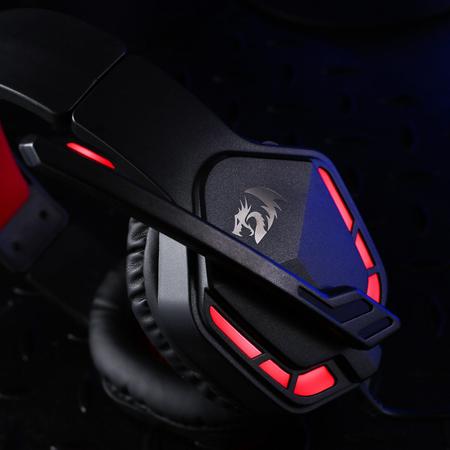 Imagem de Fone de ouvido gamer Redragon Themis H220-LED - preto/vermelho