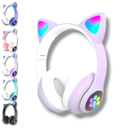 Fone De Gatinho Rosa Com Orelhinha Led Bluetooth - Cat 23 - Fone de Ouvido  Bluetooth - Magazine Luiza