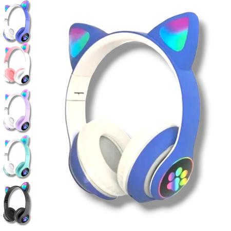 Fone Com Orelhinha De Gato Bluetooth Led Rgb