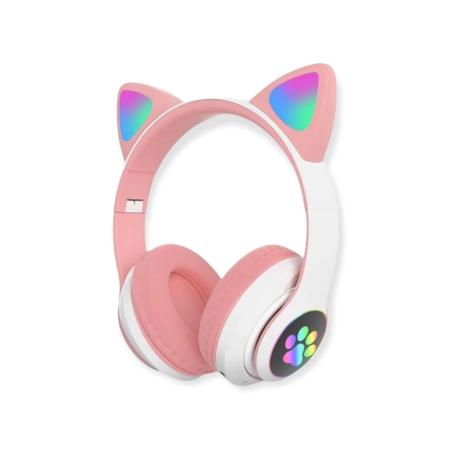 Fone Com Orelhinha De Gato Bluetooth Led Rgb