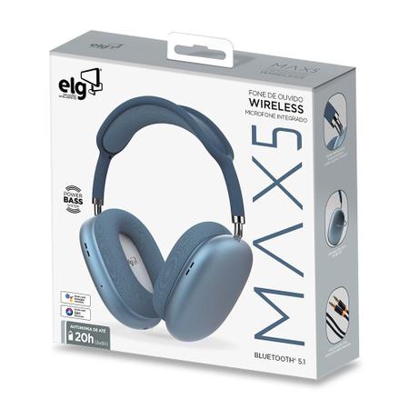 Imagem de Fone de Ouvido Headphone Bluetooth ELG Max 5 EPBMAX5BE Azul