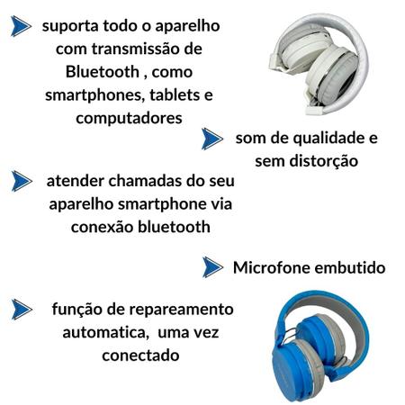 Imagem de Fone de Ouvido Headphone Wireless Bluetooth sem fio Concha Almofadadas Clássico