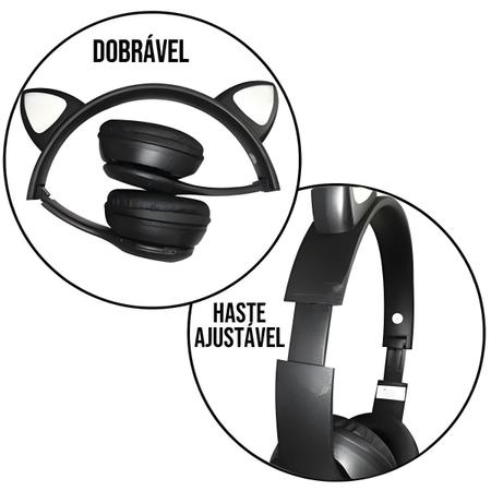 Imagem de Fone de Ouvido Headset Bluetooth Orelha de Gato com Led RGB