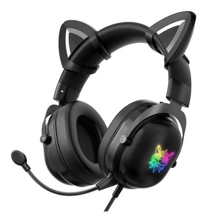 Headset Gamer ONIKUMA K9 Preto Cat, Fone de Ouvido Orelha de Gato Com LED  RGB – ROLKO tech