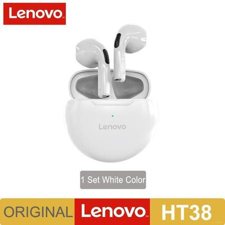 Imagem de Fone De Ouvido In-Ear Bluetooth Sem Fio Lenovo Ht38 Branco