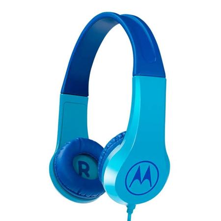 Imagem de Fone de Ouvido Infantil Motorola Squads 200 Azul com Microfone Limitador de Volume 85dB para Criança