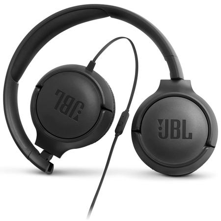 Imagem de Fone de Ouvido JBL Tune 500 Preto Pure Bass Com Microfone Controle para Música e Chamadas JBLT500BLK