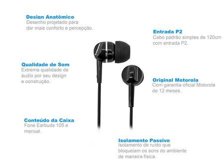 Fone De Ouvido Motorola Moto G5 Moto Z Original Com Microfone - Fone de  Ouvido com Fio - Magazine Luiza