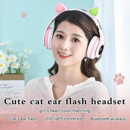 Fone de Ouvido com Redução de Ruído Orelha De Gato Rosa - Booglee -  Headphone Bluetooth - Magazine Luiza