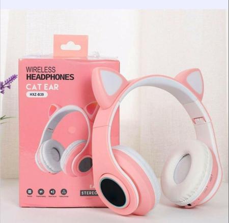 Fone De Ouvido Orelha De Gato Headphone Ear Cat Led Bluetooth Colorido  Lt9003 Luuk Young - LUUK YOUNG Comércio Eletrônico