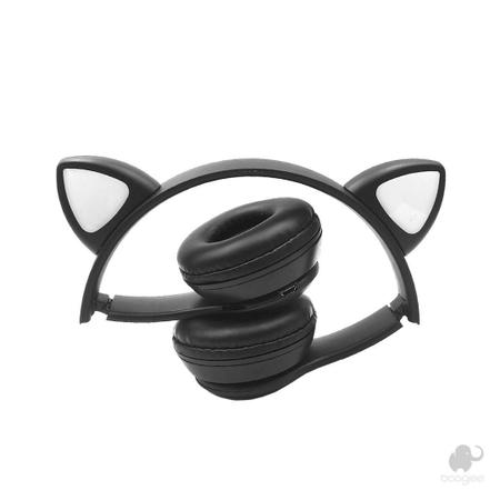 Fone Orelha De Gato Preto Bluetooth em Promoção na Americanas