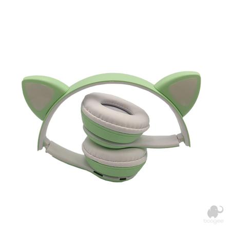 Fone de Ouvido com Redução de Ruído Orelha De Gato Rosa - Booglee - Headphone Bluetooth - Magazine Luiza