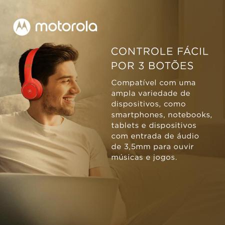 Imagem de Fone de Ouvido Original Bluetooth Motorola Moto XT 220 25H de reprodução, Som HD e Microfone - Vermelho