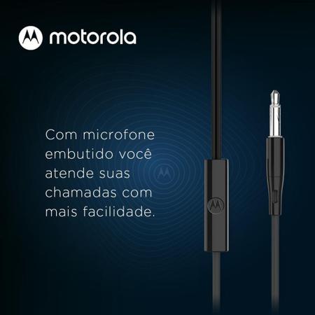 Imagem de Fone De Ouvido Original Motorola Earbuds 105, Anti Ruido Com Microfone - Preto