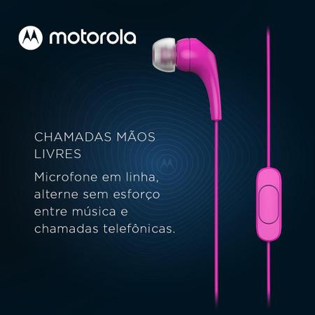 Imagem de Fone De Ouvido Original Motorola Earbuds 2-S com Microfone Conexão P2 - Rosa