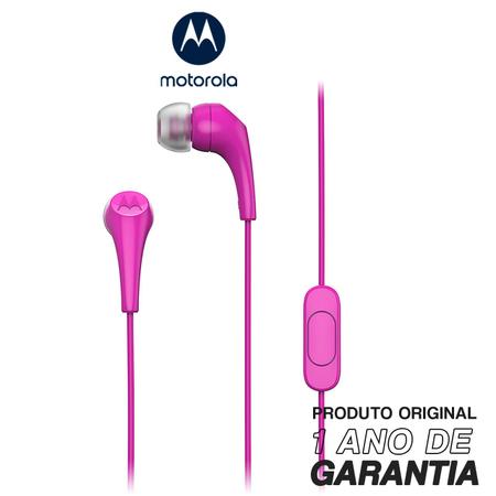Imagem de Fone De Ouvido Original Motorola Earbuds 2-S com Microfone Conexão P2 - Rosa